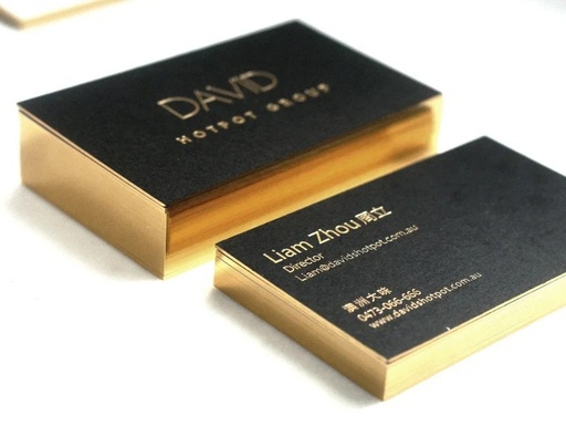[P6540] Gold Foil Card 500 Gsm Front & Back Foil and Front & Back Print, Multi Colour Visiting Card