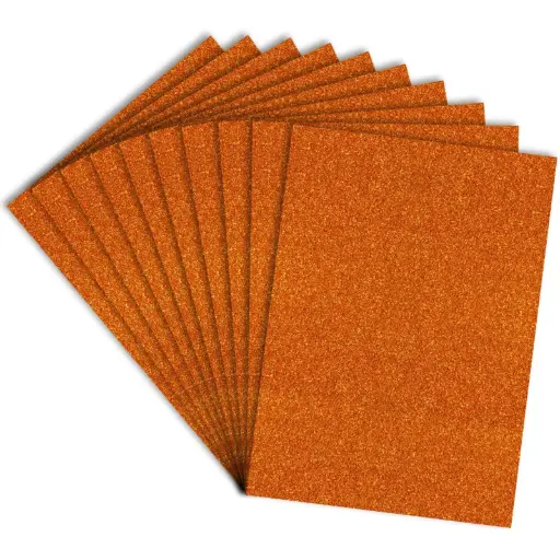 [P3978] Glitter Foam Sheet A4 Orange 2mm Pack Of 10 (B200)