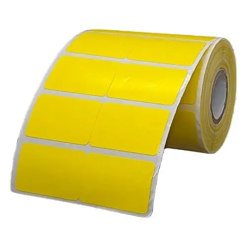 [P4306] Lemon Yellow 38mmx25mm/2up (1.5x1 Inch) 3500 Sticker Ribbon Barcode Label (B48)