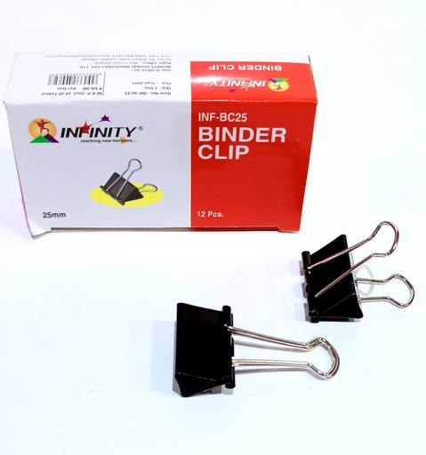 [P4014] Infinity Binder Clip 25mm-Pack Of 12 (B12)