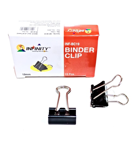 [P4012] Infinity Binder Clip 19mm-Pack Of 12 (B12)