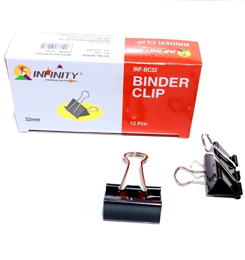[P4016] Infinity Binder Clip 32mm-Pack Of 12 (B12)