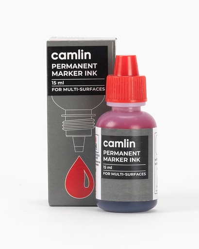 [P4160] Camlin Permanent Marker Ink Red 15ml (B40)