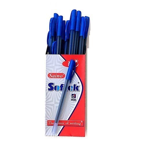 [P3339] Saino Softek Blue Use & Throw Ball Pen-Pack Of 20 (B20)
