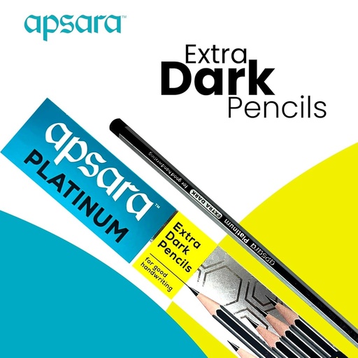 [P3350] Apsara Platinum Extra Dark Pencils-Pack Of 10 (B360)